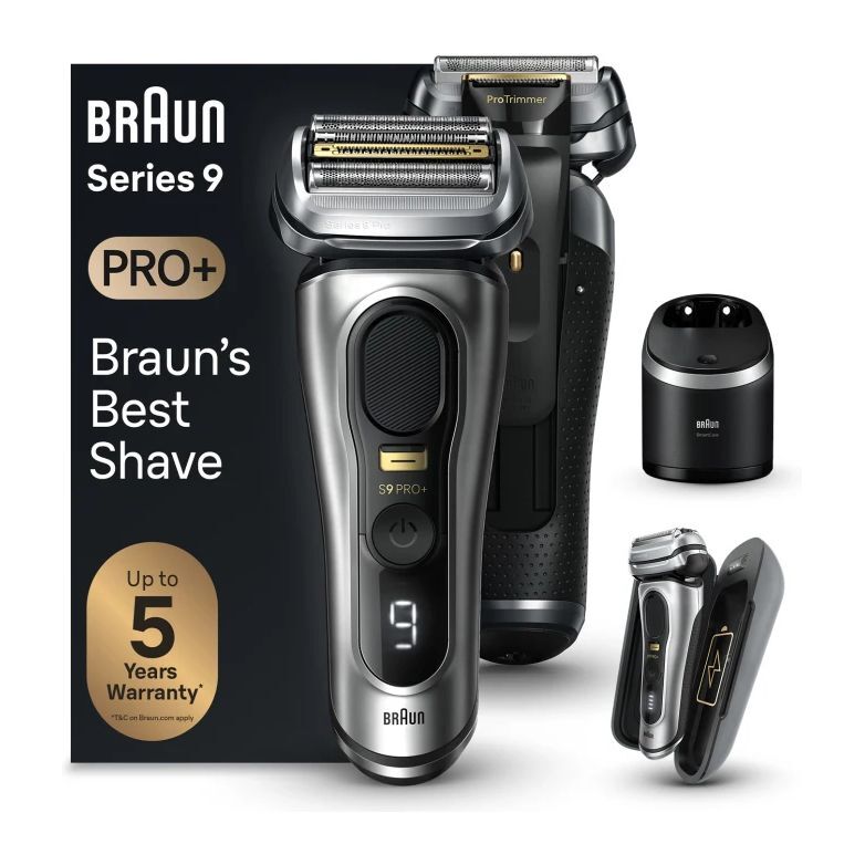 Braun Series 9 Pro+ 9577cc Wet & Dry shaver with 6-in-1 SmartCare Center and PowerCase - Silver