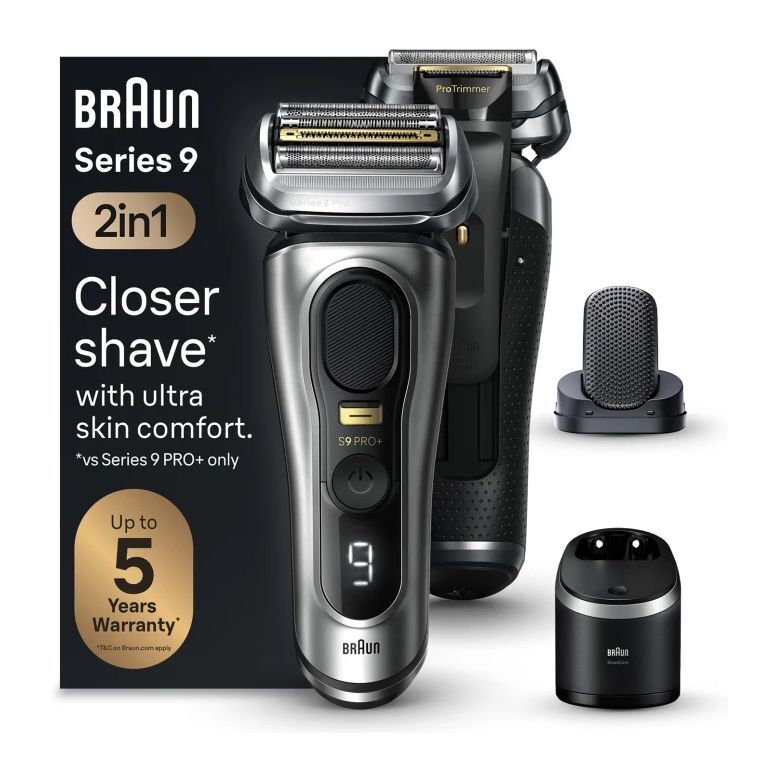 Braun Series 9 Pro+ 9597cc Wet & Dry shaver with 6-in-1 SmartCare Center and PowerCase - Silver
