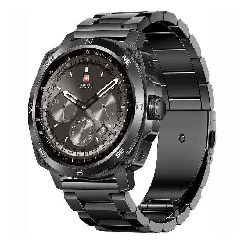 Swiss Military DOM4 Smartwatch - Black with Gunmetal Strap