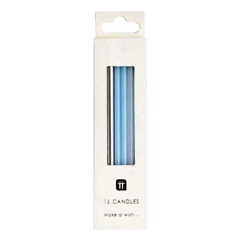 Talking Tables Blue Candles - 10 cm (Pack of 16)