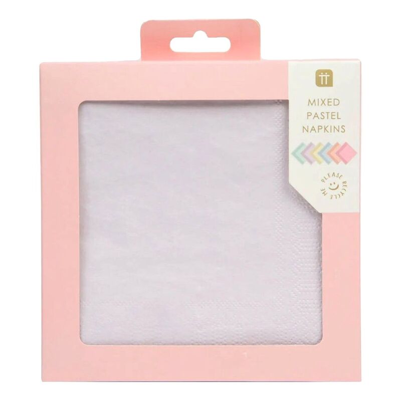 Talking Tables We Heart Pastels 33 cm Napkin In 6 Colours (Pack of 21)