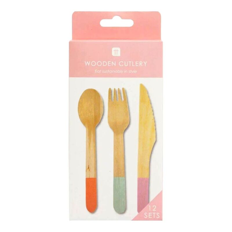 Talking Tables We Heart Pastels Wooden Cutlery - (Pack of 36)