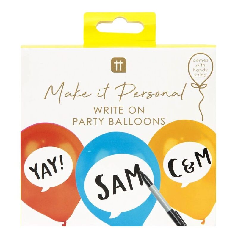 Talking Tables Birthday Brights - Writable Balloons (Pack of 12)