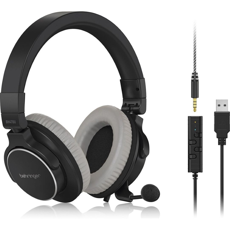 Behringer BH470U Premium Stereo Headset with Detachable Microphone and USB Cable