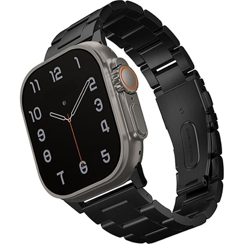 UNIQ Osta Apple Watch Steel Strap with Self-Adjustable Links 49/45/44/42mm - Midnight Black