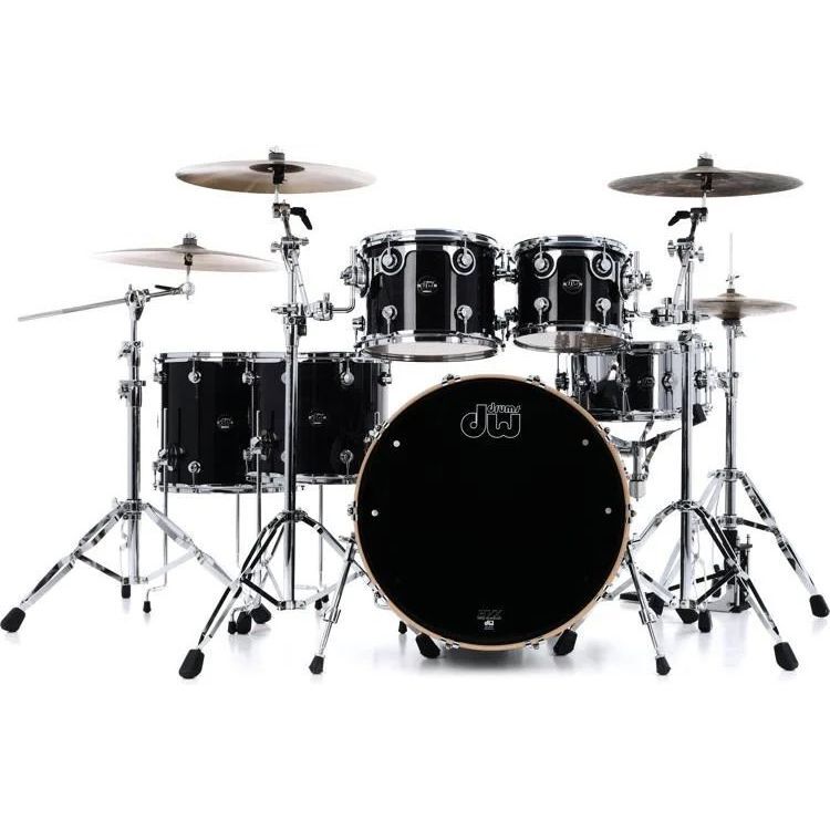 DW Drums DW-PER-EBY.S-7 Performance Series 7-Shell Bop Kit - Ebony Stain Lacquer - Cymbals & Hardware Not Included