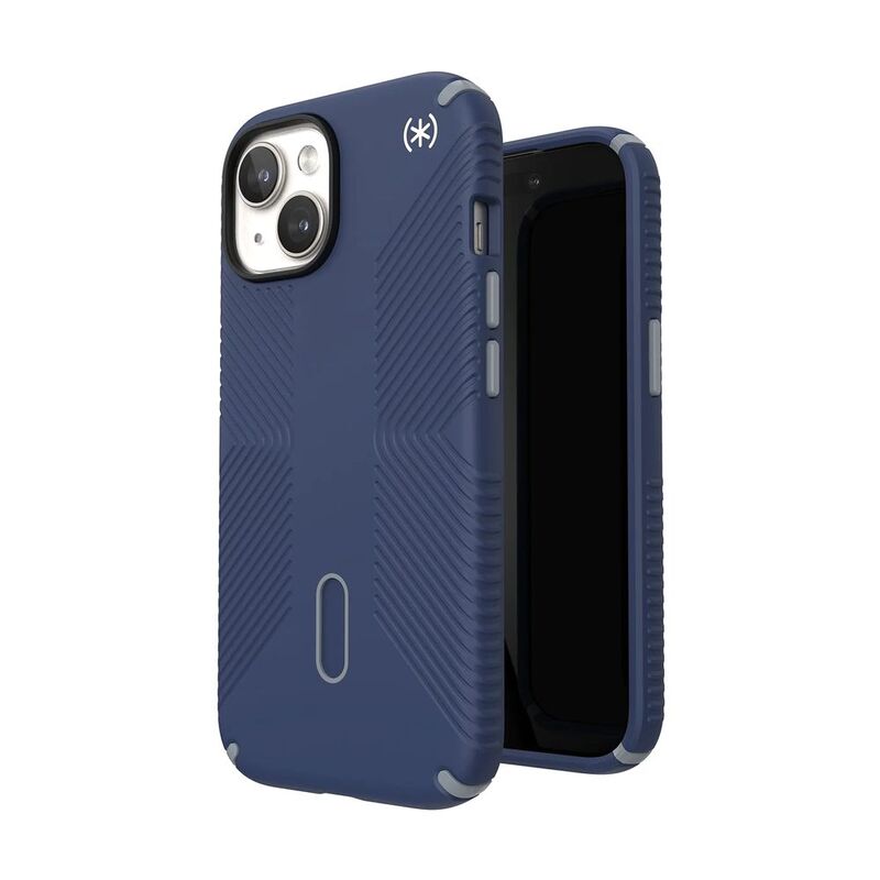 Speck Presidio2 Grip Magsafe with Clicklock iPhone 15 Case - Coastal Blue/Dust Grey