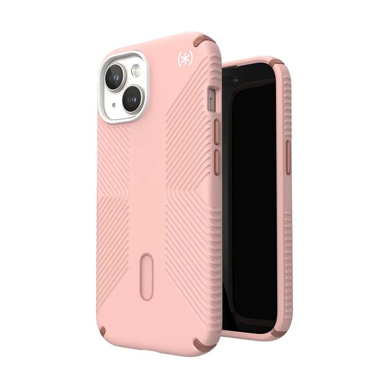 Speck Presidio2 Grip Magsafe with Clicklock iPhone 15 Case - Dahlia Pink/Rose Copper
