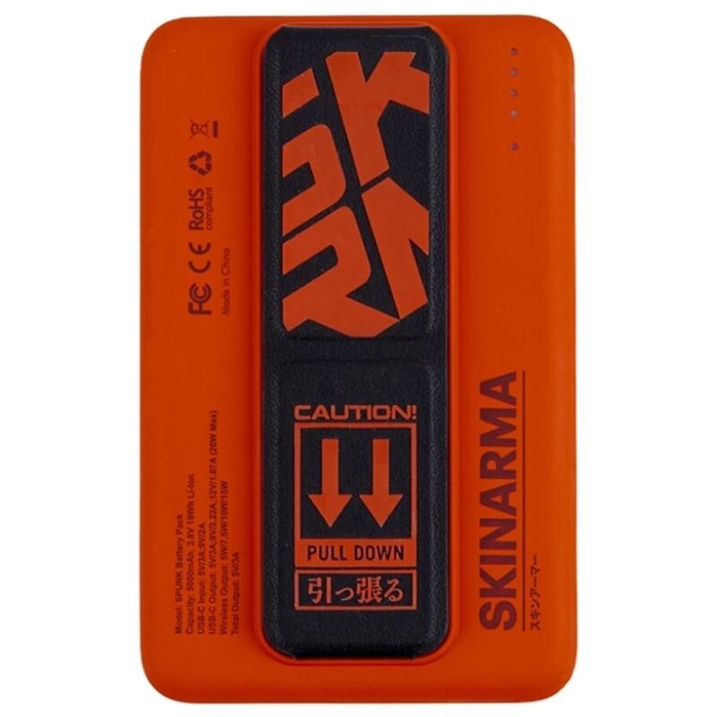 Skinarma Spunk Magnetic Wireless Power Bank 5000mAh 15W USB-C PD - Orange