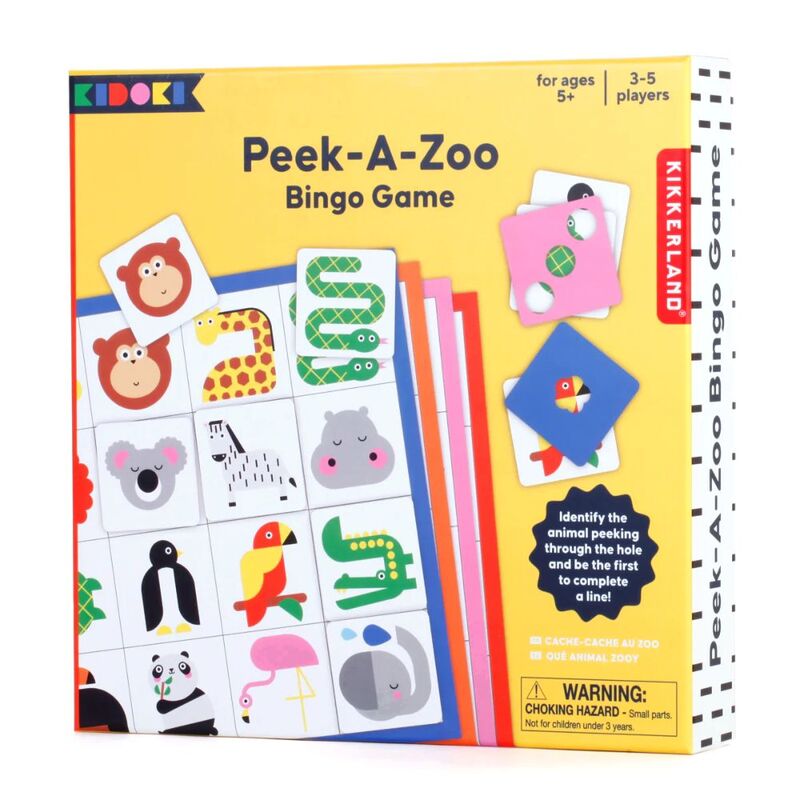 Kikkerland Peek-A-Zoo Bingo Game