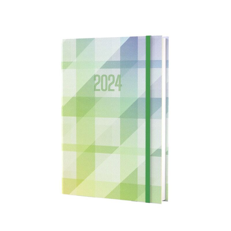 Collins Debden Amara Calendar Year 2024 A5 Week-To-View Diary Planner - Green