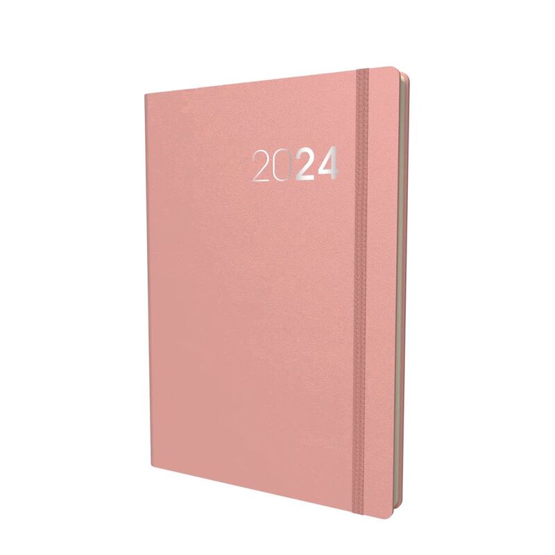 Collins Debden Legacy Calendar Year 2024 A5 Day-To-Page Diary (With Appointments) - Pink