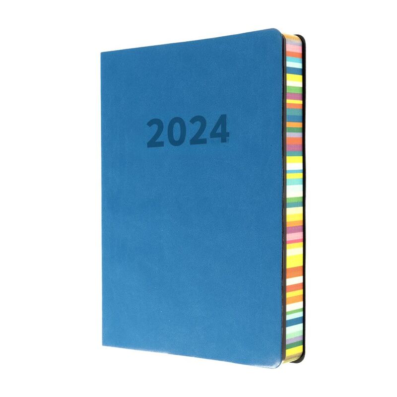 Collins Debden Edge Calendar Year 2024 A5 Day-To-Page Planner (With Appointments) - Light Blue