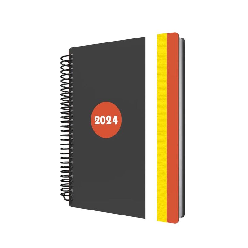 Collins Debden Delta Calendar Year 2024 A5 Day-To-Page Diary (With Appointments) - Orange