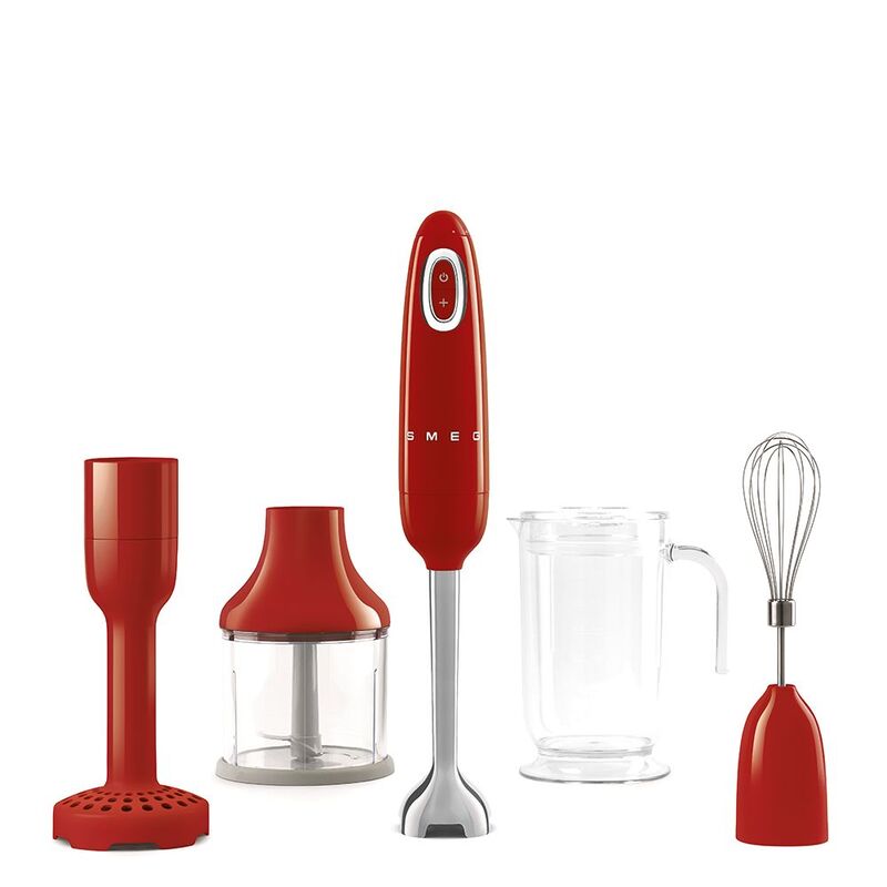 SMEG 50's Retro Style 700W Hand Blender With Accessories - Red (Set of 5)