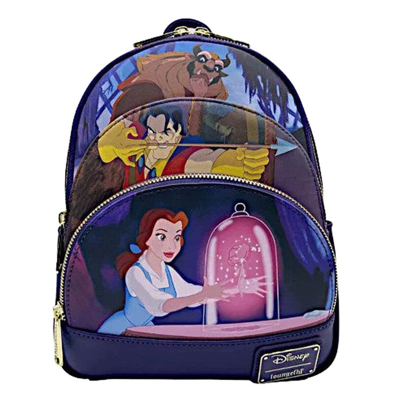 Loungefly! Leather Disney Beauty And The Beast Mini Backpack