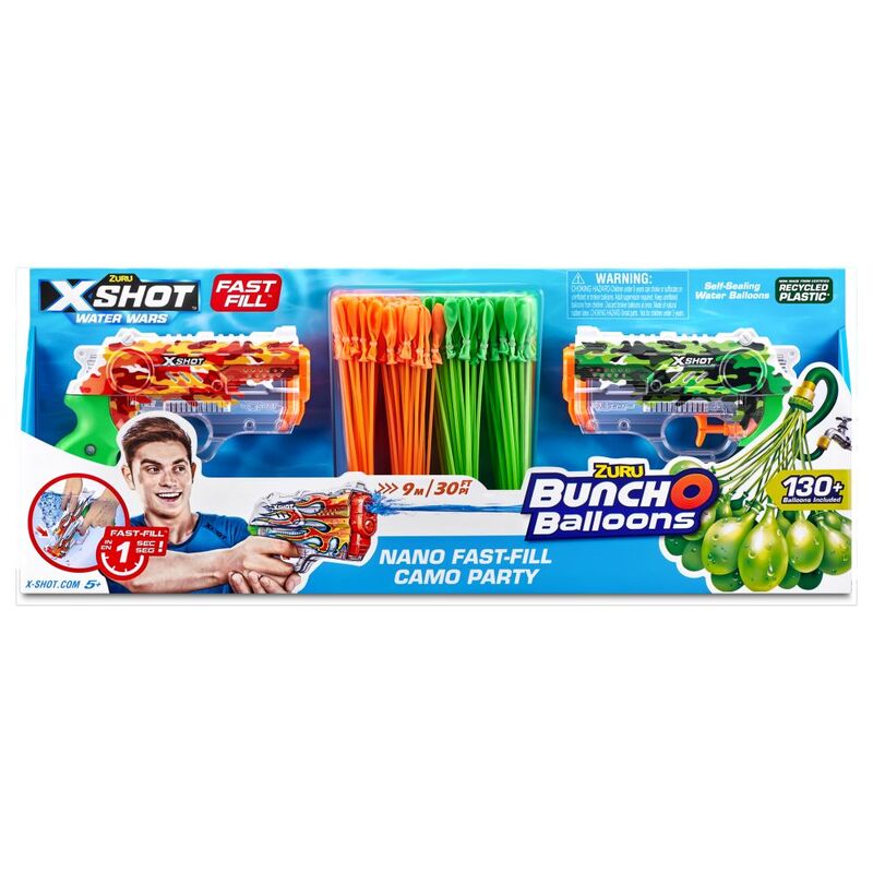 X-Shot Bunch O Balloons Water Wars Nano Fast-Fill Camo Party Set