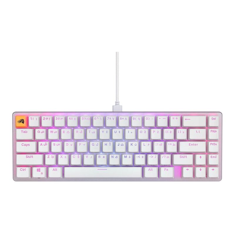 Glorious GMMK2 65% Gaming Keyboard(Pre-Built ANSI) - White (Arabic)