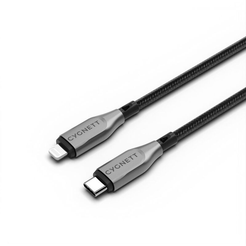 Cygnett Armoured Lightning To USB-C Cable 1m - Black