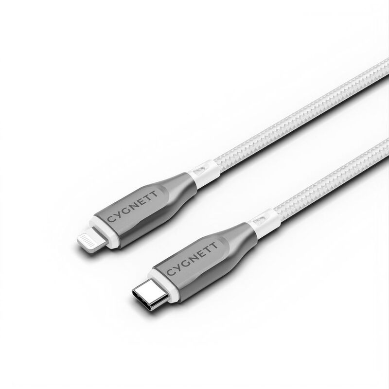 Cygnett Armoured Lightning To USB-C Cable 1m - White