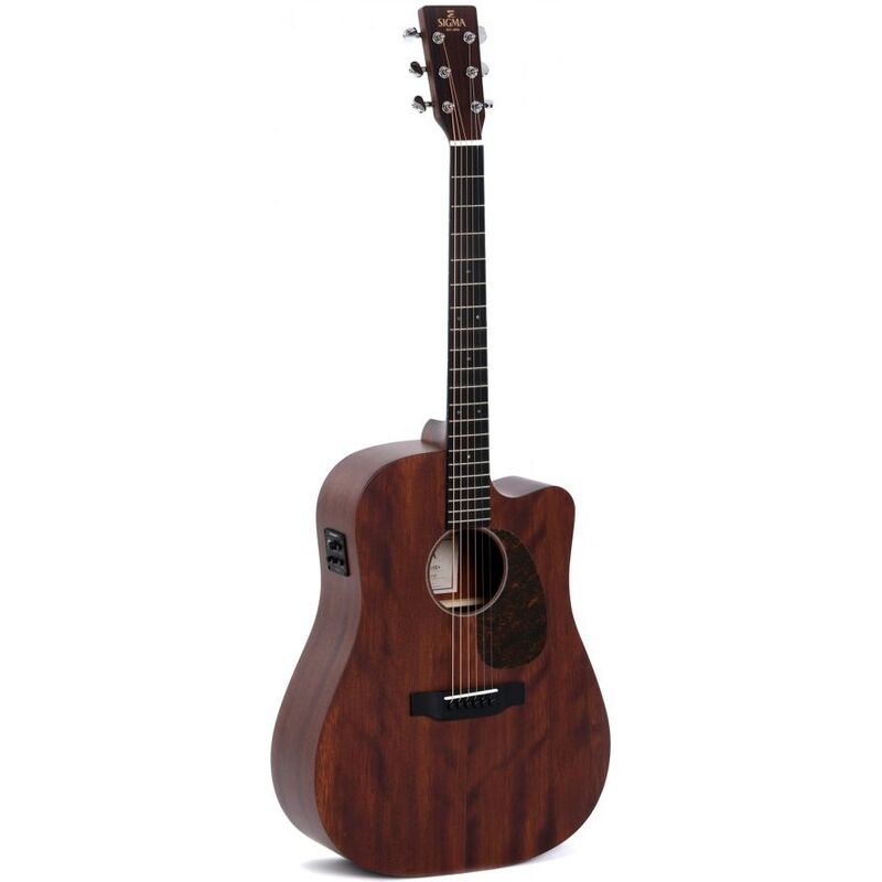 Sigma DMC-15E Guitars D-14 Fret Cutaway Semi Acoustic Guitar - Satin - Include Softcase
