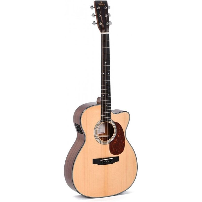 Sigma Guitars 000MC-1E 14 Fret Cutaway Acoustic Guitar - High Gloss - Include Softcase