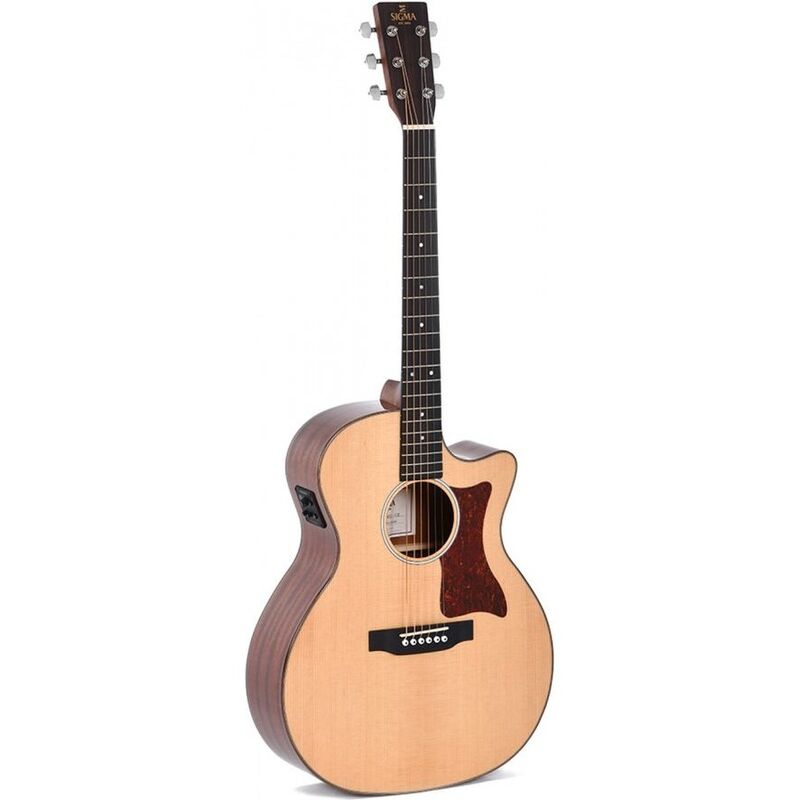 Sigma GMC-1E Grand OM-14 Fret Cutaway Semi Acoustic Guitar - High Gloss - Include Softcase