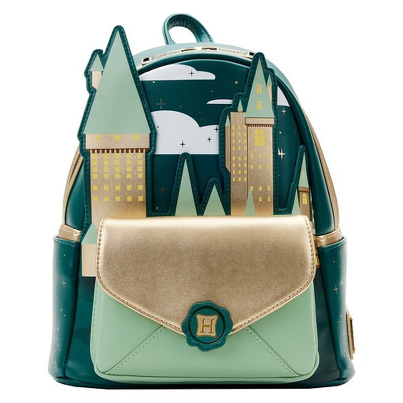 Loungefly Leather Harry Potter Golden Hogwarts Castle Mini Backpack