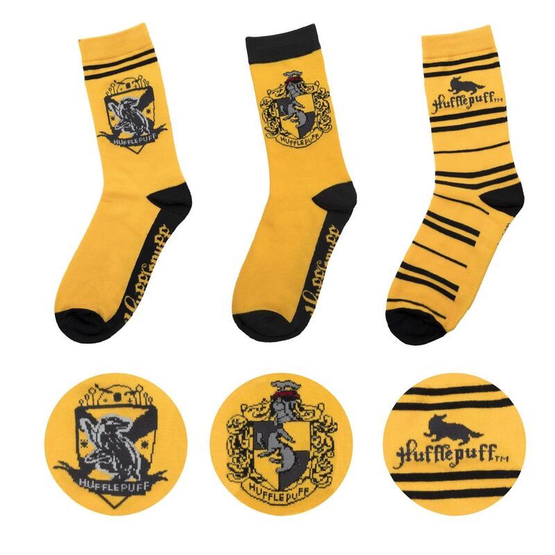 Cinereplicas Harry Potter Crew Socks (Set of 3) - Hufflepuff