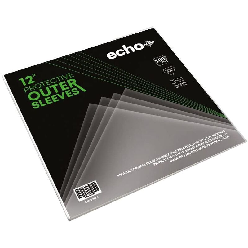 Echo Audio Outer Record Polypropeylene Sleeves Pack (12.75 x 12.75-Inch) (Pack of 100)