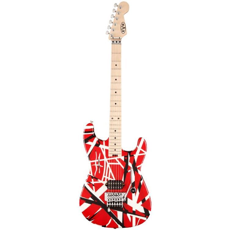 Fender EVH 05107902503 Striped Series Electric Guitar With Black And White Stripes - Red