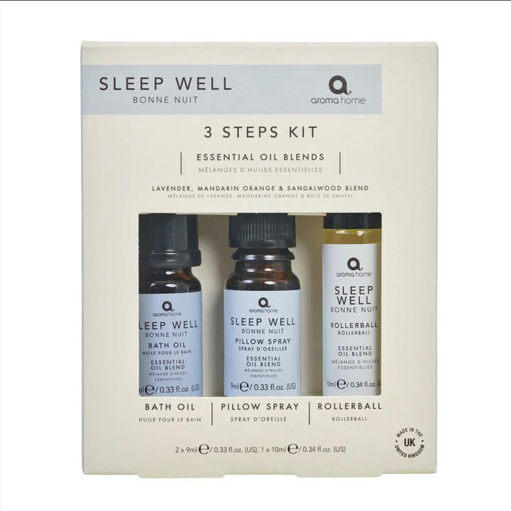 Aroma Home Sleep Well Set - Pillow Spray Rollerball & Bath Oil