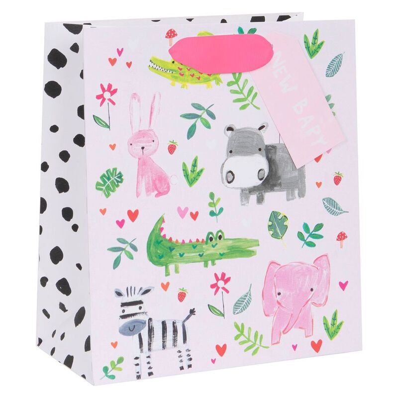 Glick Paper Salad Baby Animals Pink Medium Gift Bag (10 x 20 x 22.5 cm)
