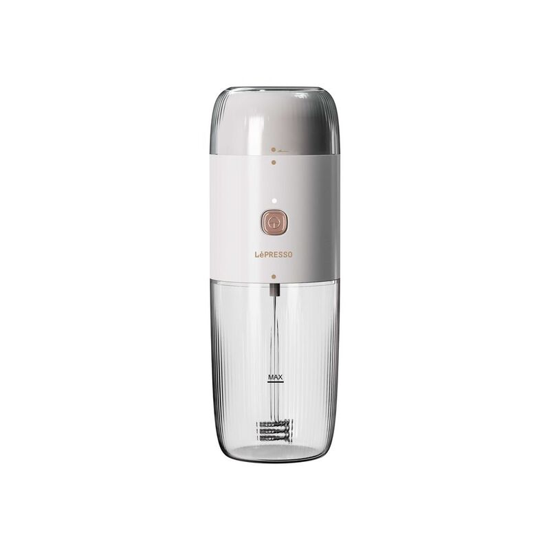 LePresso 2-in-1 Coffee Grinder & Milk Frothing - White