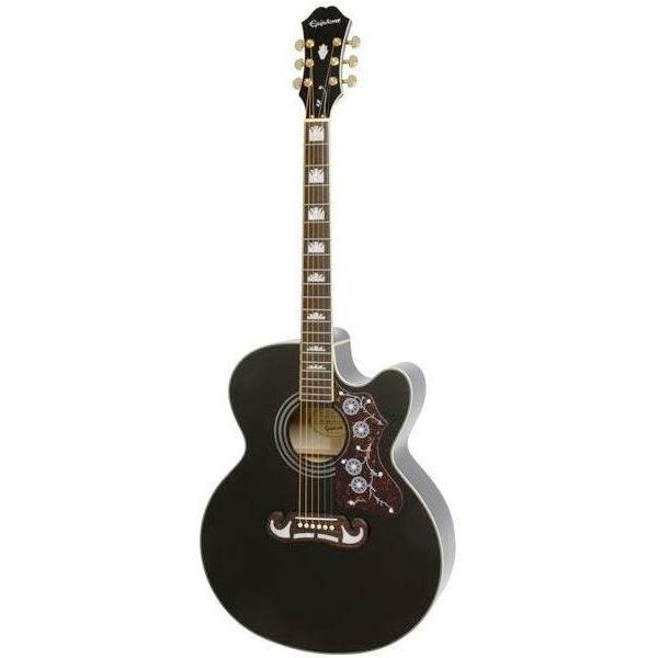 Epiphone EJ-200SCE Super Jumbo Acoustic-Electric Guitar with Cutaway - Black