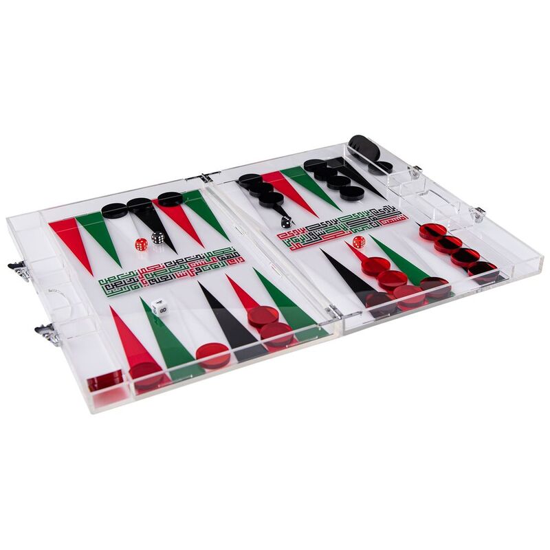 Roomours UAE Flag Colors Backgammon Game Acrylic (45 x 31 cm)