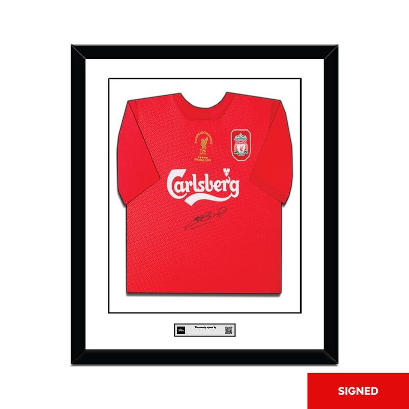Bootroom Collection Authentic Signed Gerrard Signed '05 Champions Leauge Final Shirt (Framed)