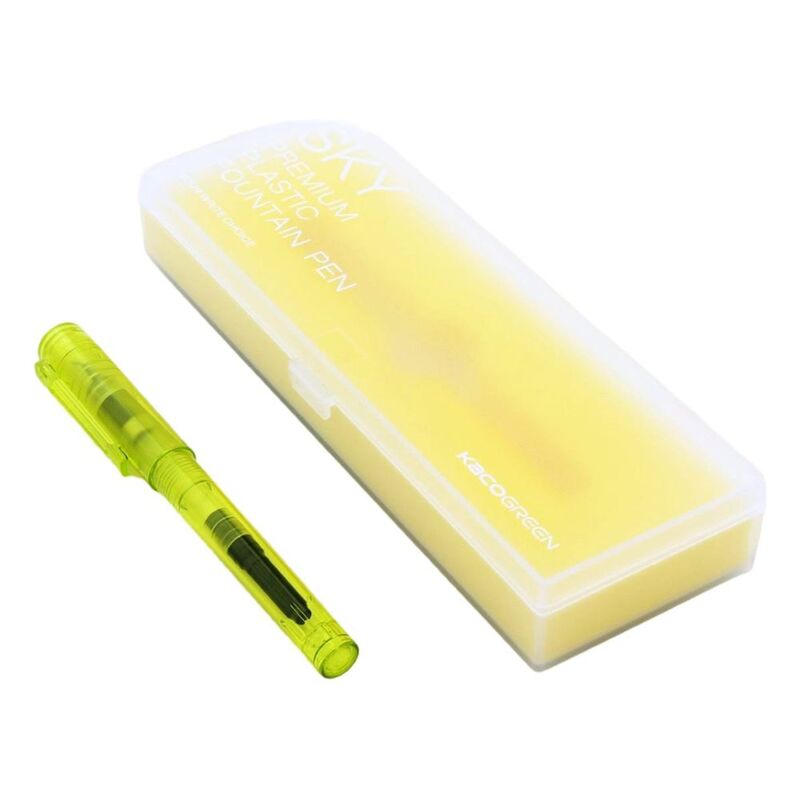 Kaco Plastic Fountain Transparent Yellow Pen