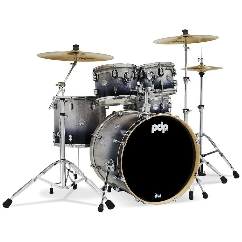 PDP Concept Maple Shell Pack - 5-piece - Silver to Black Fade (Without Cymbals)