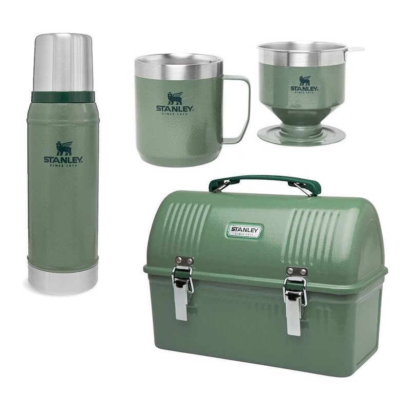 Stanley Classic Gift Set - Lunchbox 9.4L / Vacuum Bottle 750 ml / Camp Mug 350 ml with Pour Over - Hammertone Green