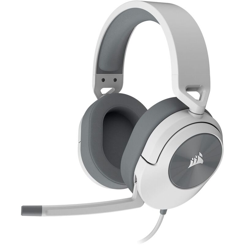 Corsair - HS55 Stereo Wired Over-Ear Gaming Headset With Microphone - White