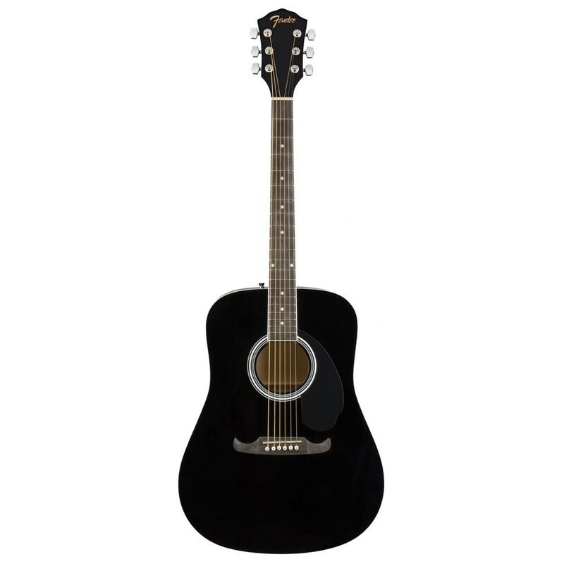 Fender FA-125 Dreadnought Acoustic Guitar - Black (Gig Bag Included)