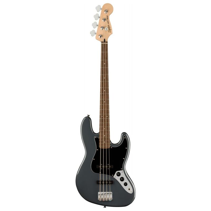 Fender Squier Affinity Jazz Bass Laurel Fingerboard Electric Bass Guitar with Black Pickguard - Metallic Charcoal Frost
