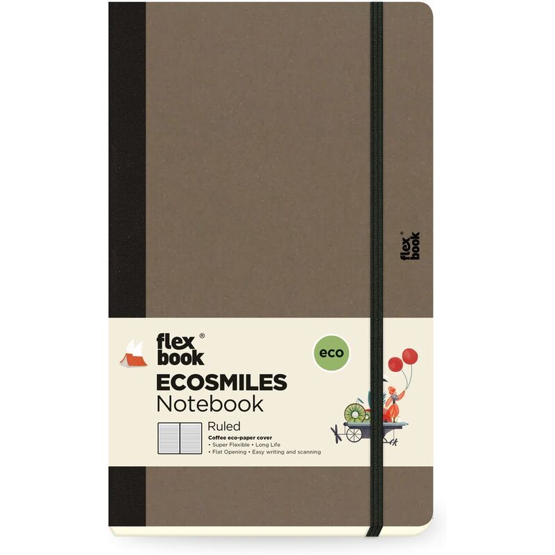 Flexbook Ecosmiles Ruled A5 Notebook - Medium - Coffee (13 x 21 cm)