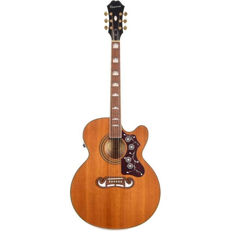 Epiphone EJ-200SCE Super Jumbo Acoustic-Electric Guitar with Cutaway - Vintage Natural