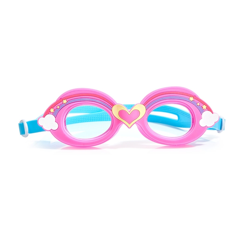 Bling2o Aqua2ude Hearts And Rainbows Pink Swim Kids Goggles