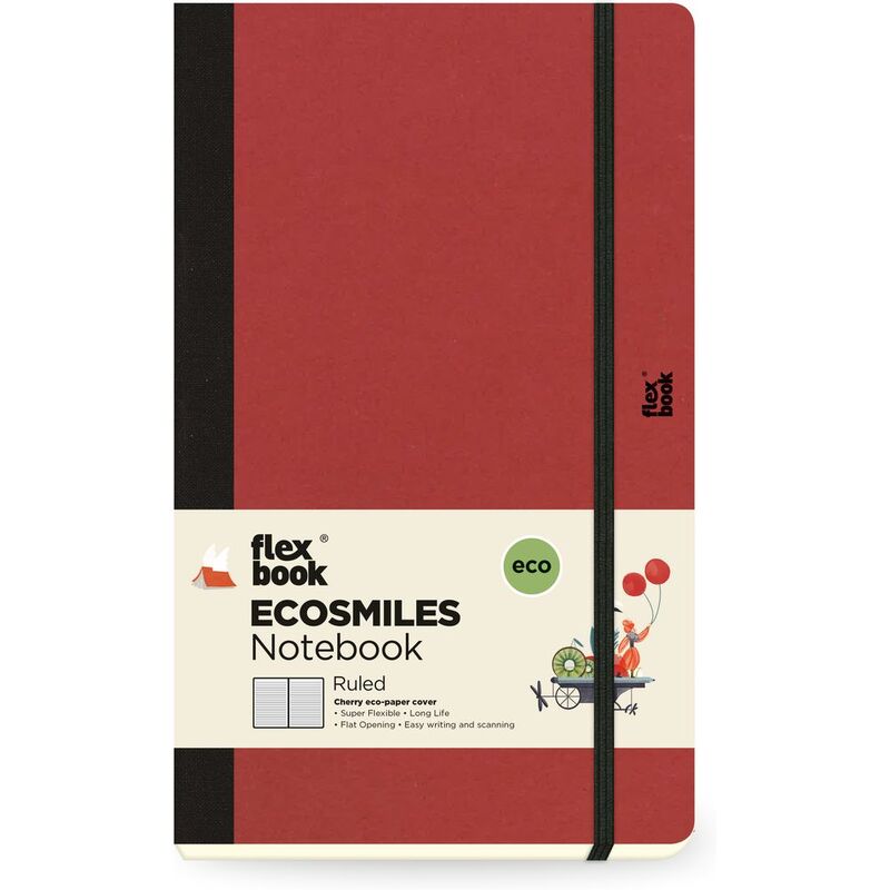 Flexbook Ecosmiles Ruled A5 Notebook - Medium - Cherry (13 x 21 cm)