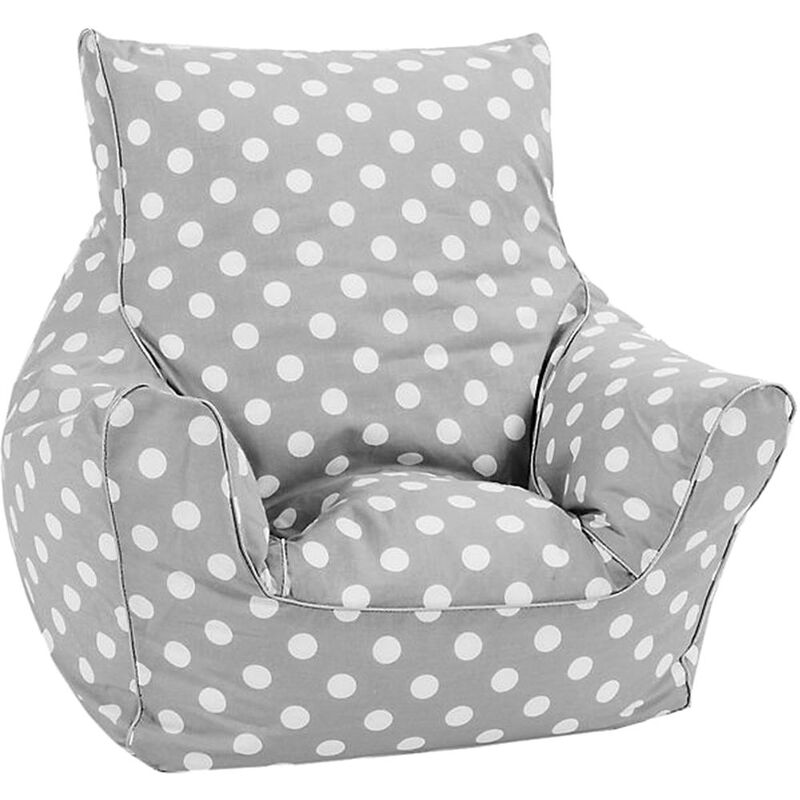 Delsit Bean Chair - Grey With Polka Dots