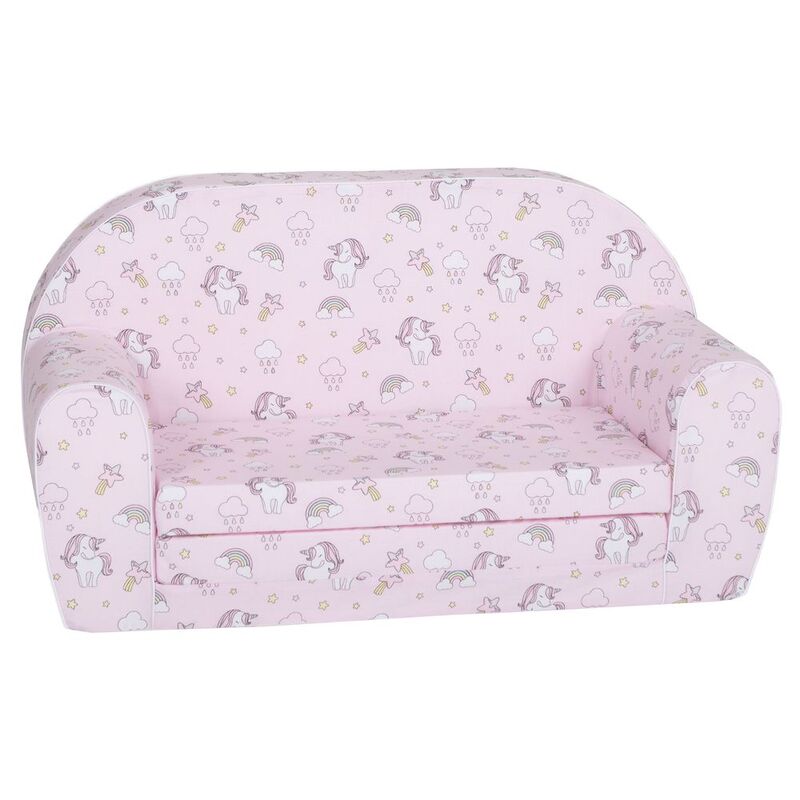 Delsit Sofa Bed - Unicorns - Pink (80 cm)