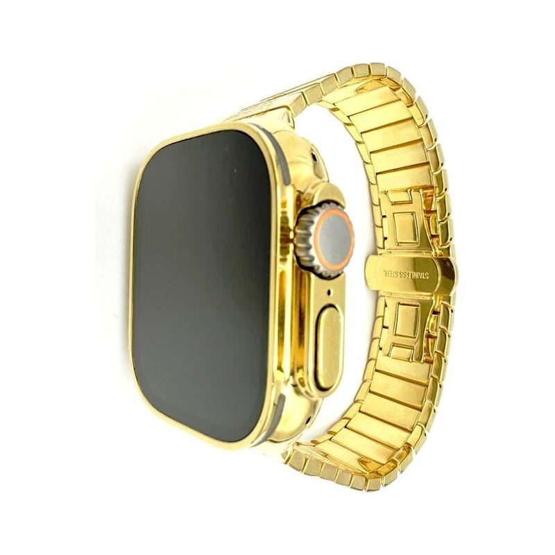 Mansa Design Customized Apple Watch Ultra 49mm 24K Gold Case & Loop